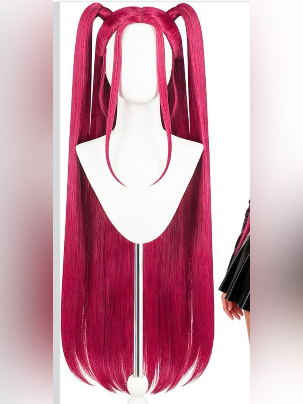 Long Fuchsia Women’s Wig - Stylish Double Ponytail Mira K Pop Demon Hunters